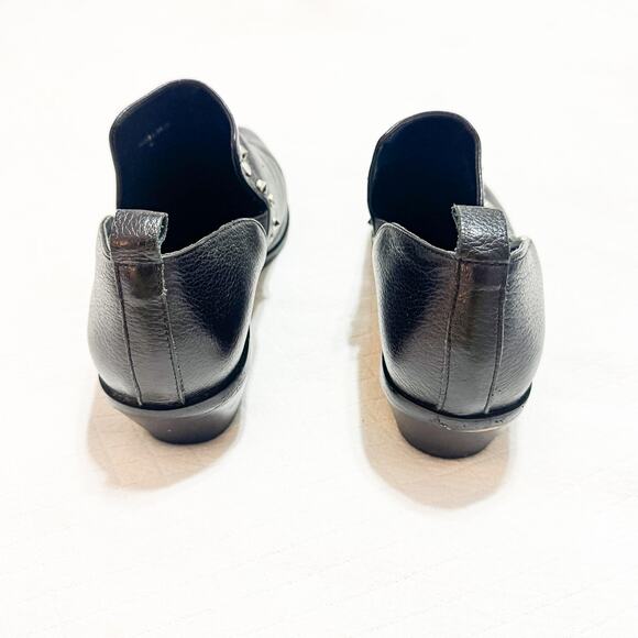 Rebecca Minkoff Annette Black Leather Studded Pointy Toe Ankle Booties Size 9 - Picture 2 of 6